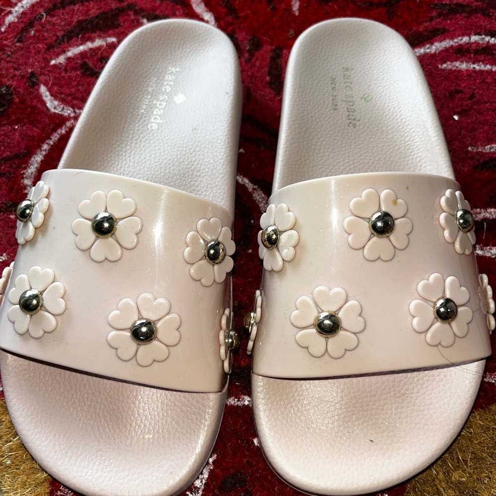 kate spade baby pink Floral Slide Sandals